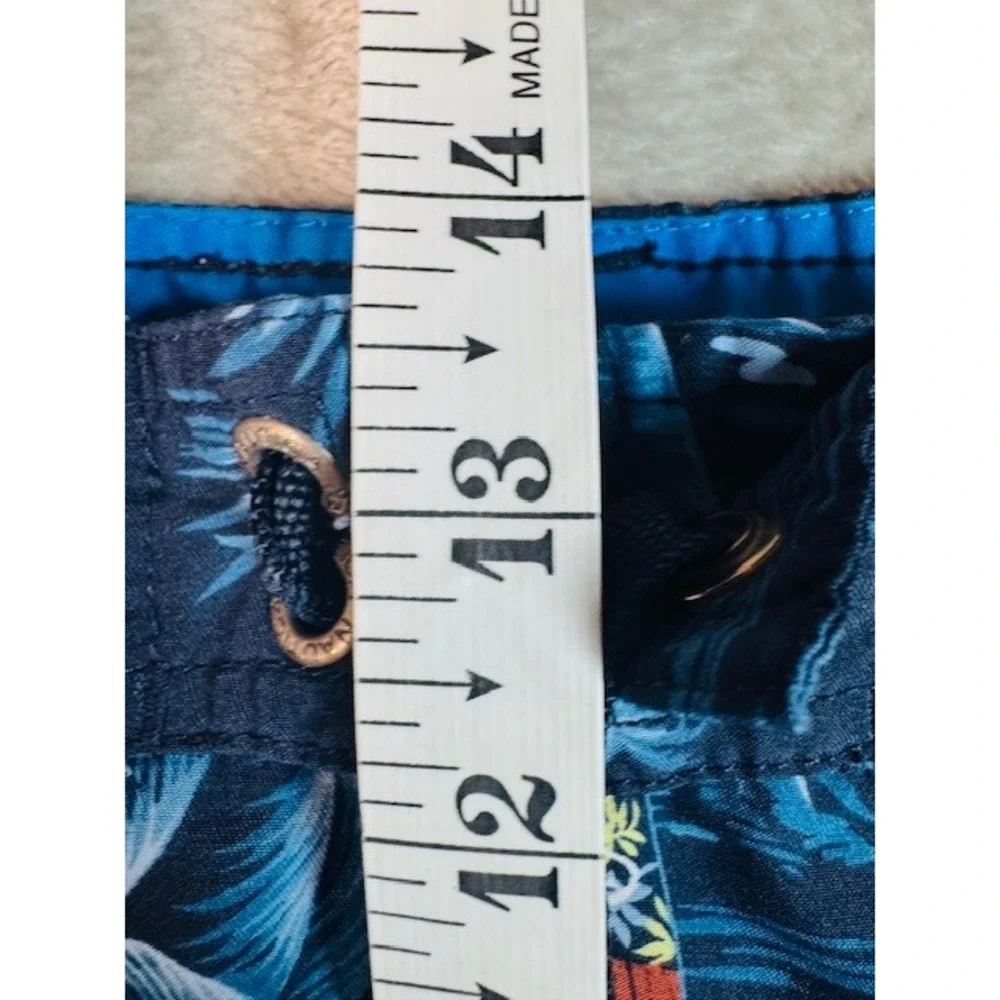 Nautica‎ Swim Trunks Mens XL Blue Tropical Surfboard Palm Tree Board Shorts
